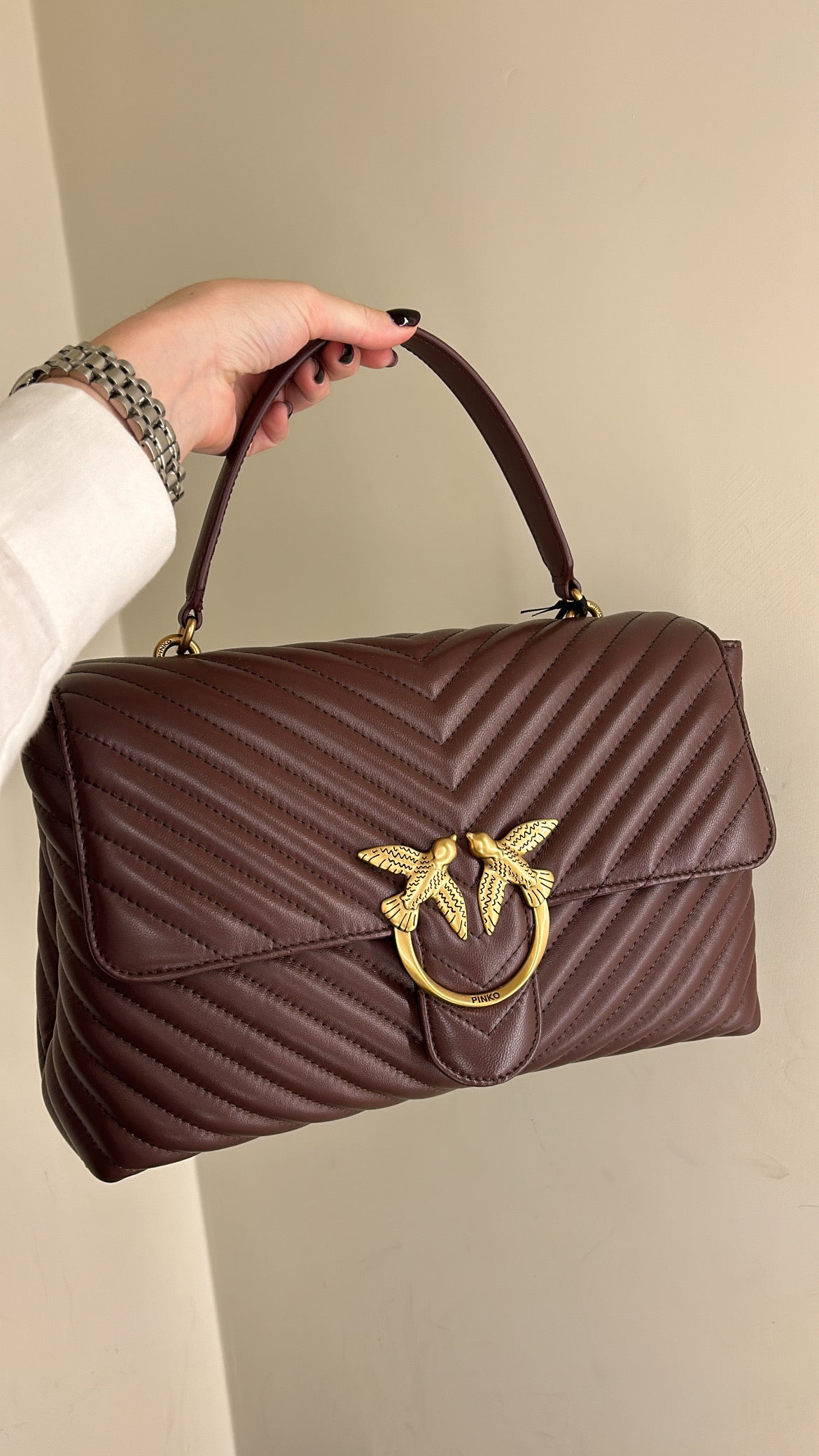 Big Lady Love Bag Puff Chevron Pinko