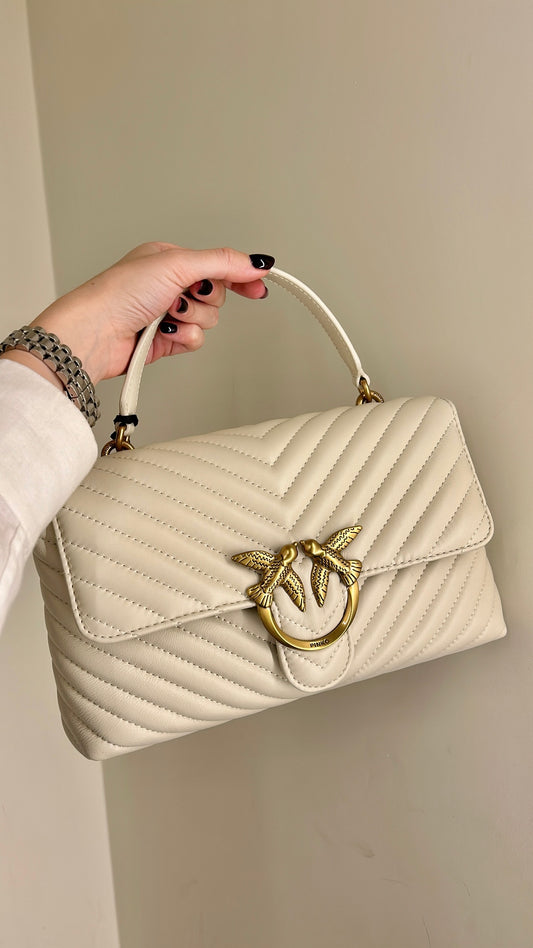 Classic Lady Love Bag Puff Chevron Pinko